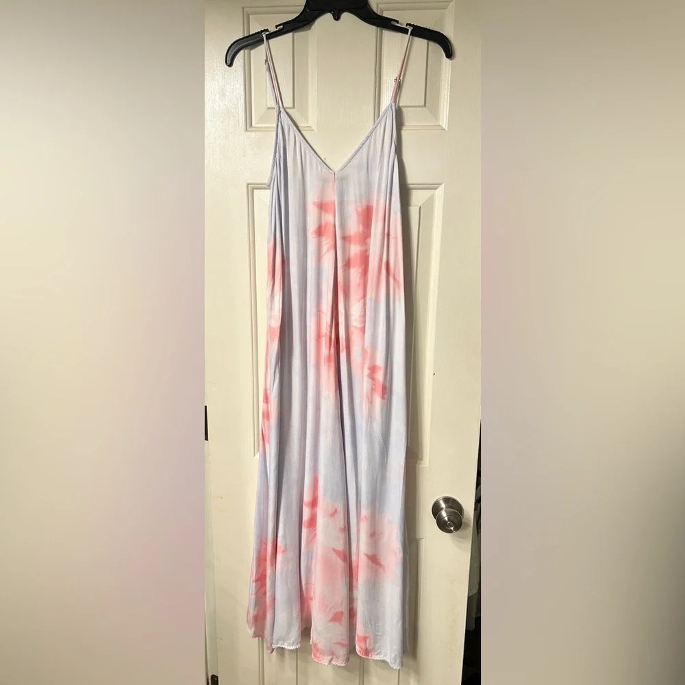 Zara Pastel Tie Dye Maxi Dress Vacation Size Medium - Picture 8 of 16